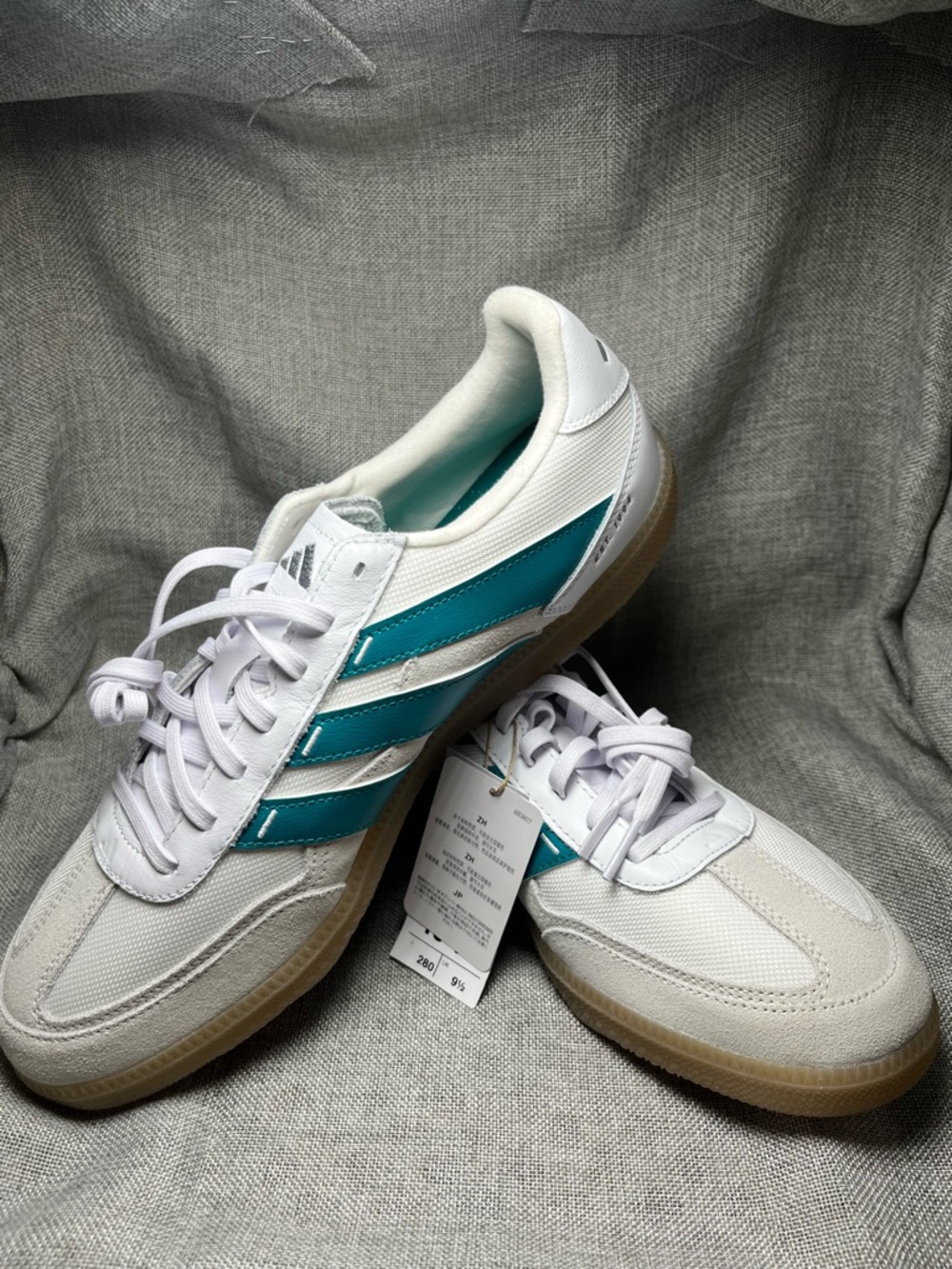 Adidas Predator Indoor Court White & Teal Samba-Style Retro Sneaker